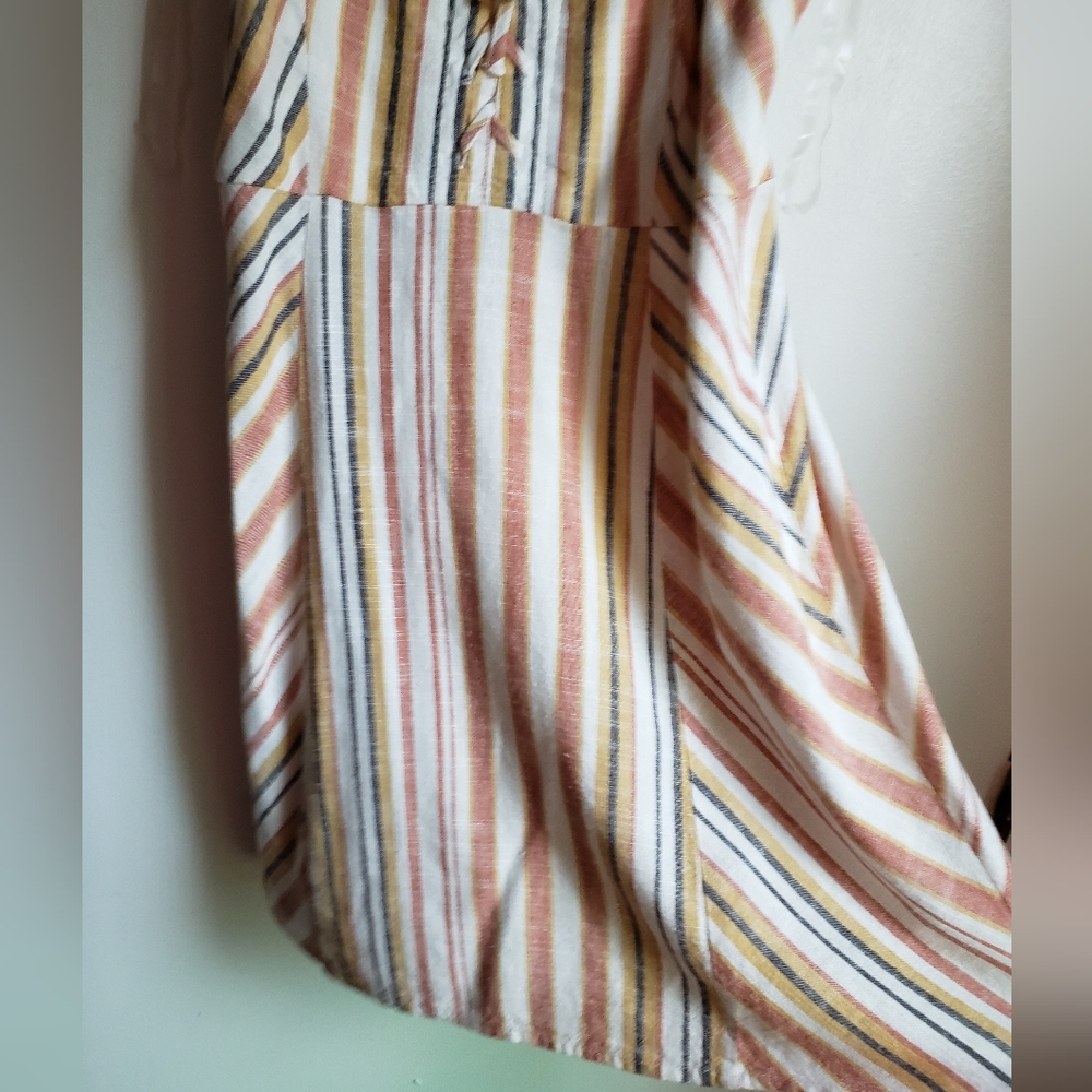 NWOT aeropostale sweetheart lace up caramel striped mini dress - Picture 5 of 13